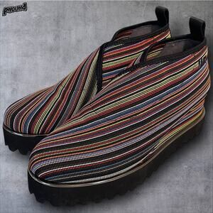 United Nude Shoes Womens Size 39 Zink Lo Chevron Platform Striped Black Multicol